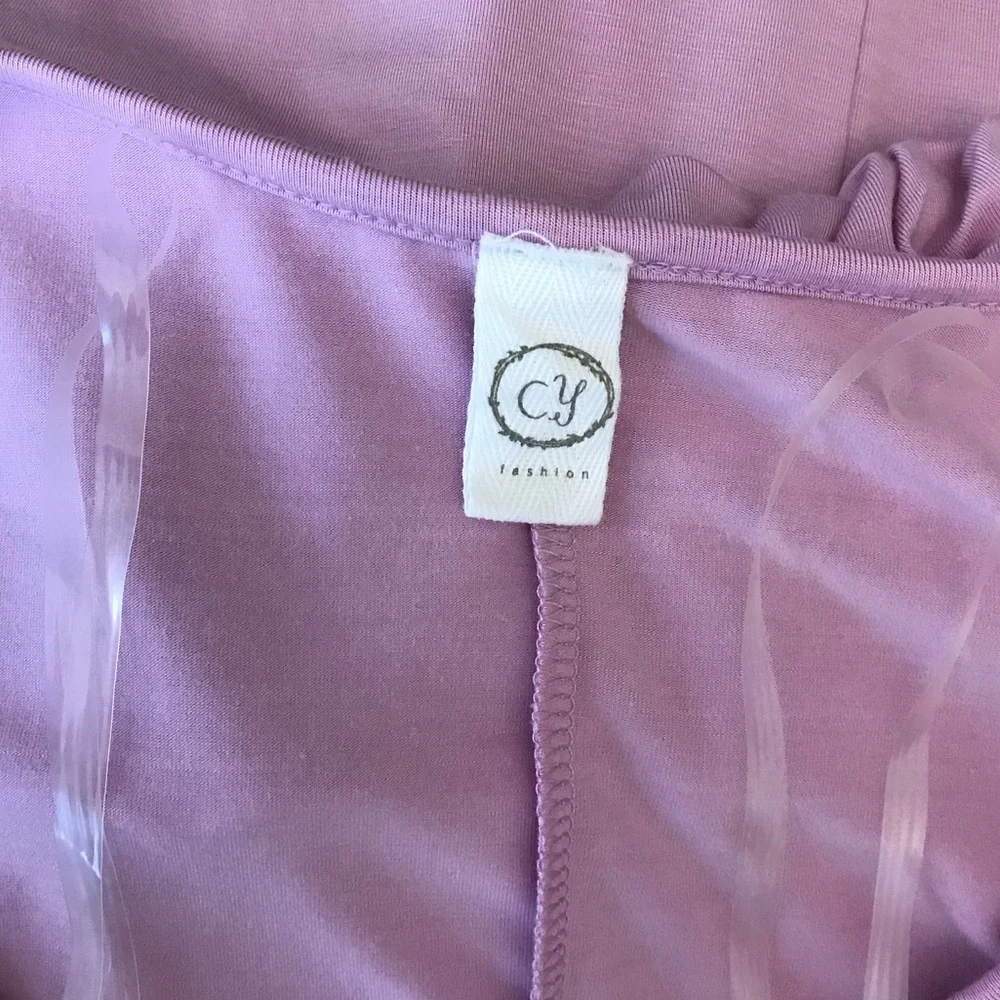 Chic Lilac Ruffle Blouse - Picture 13 of 14